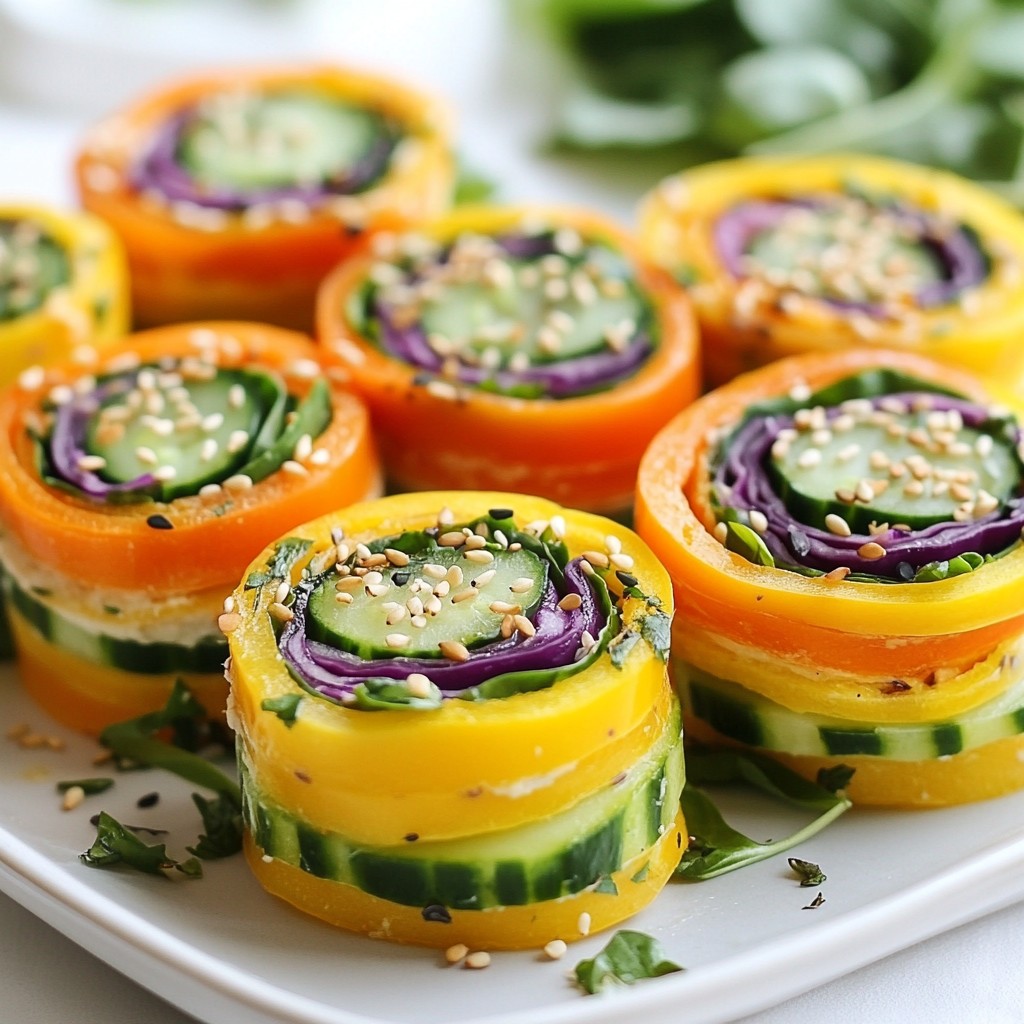 Rainbow Veggie Pinwheel Wraps Fresh and Flavorful Dish