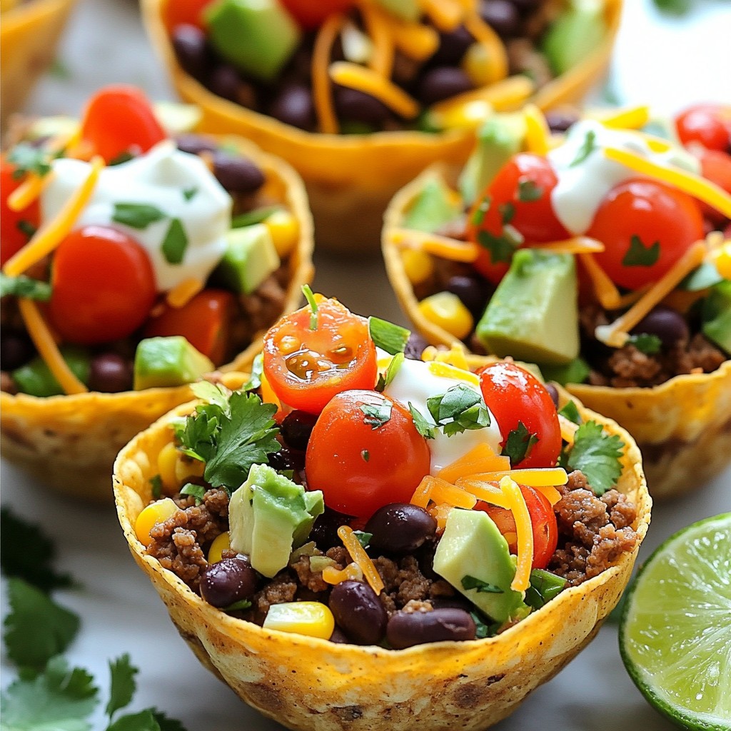 Beef Taco Salad Cups Crunchy and Flavorful Delight