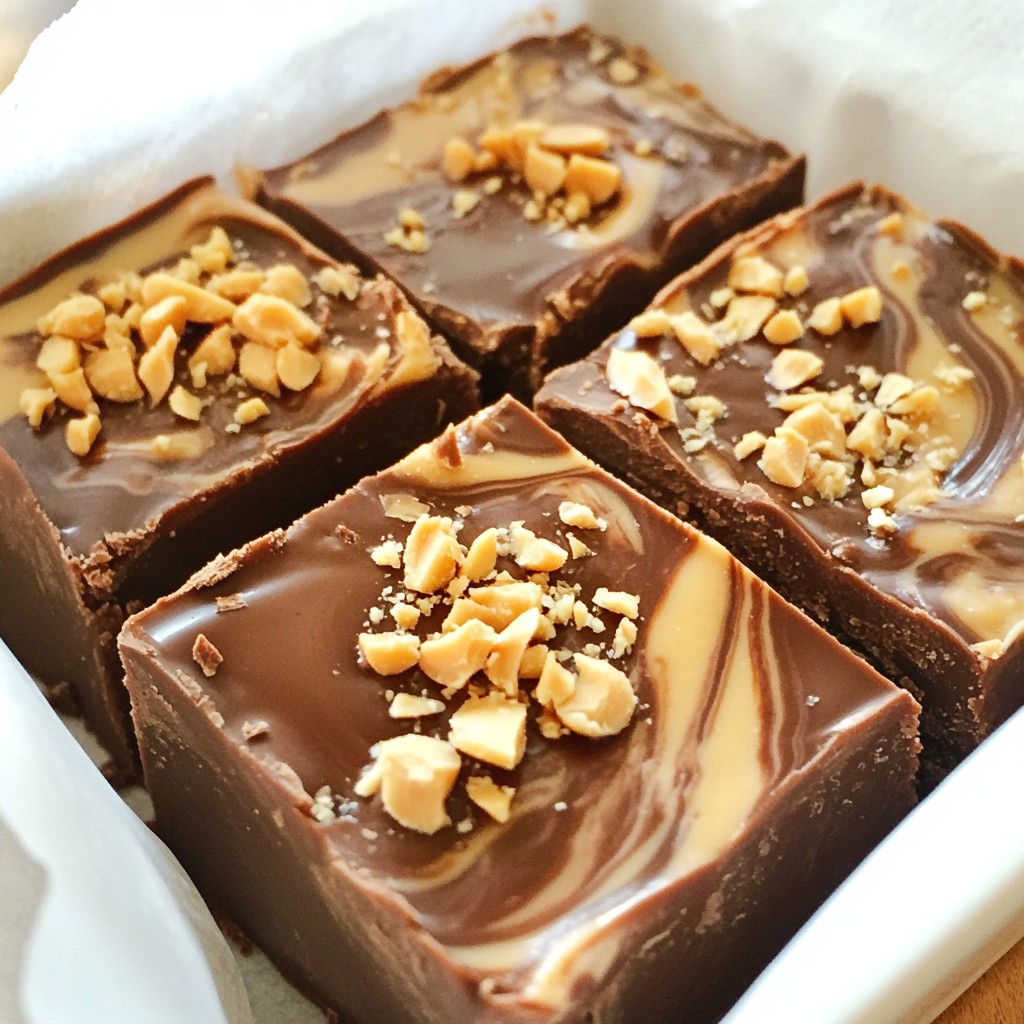 Chocolate Peanut Butter Swirl Fudge Delightful Treat