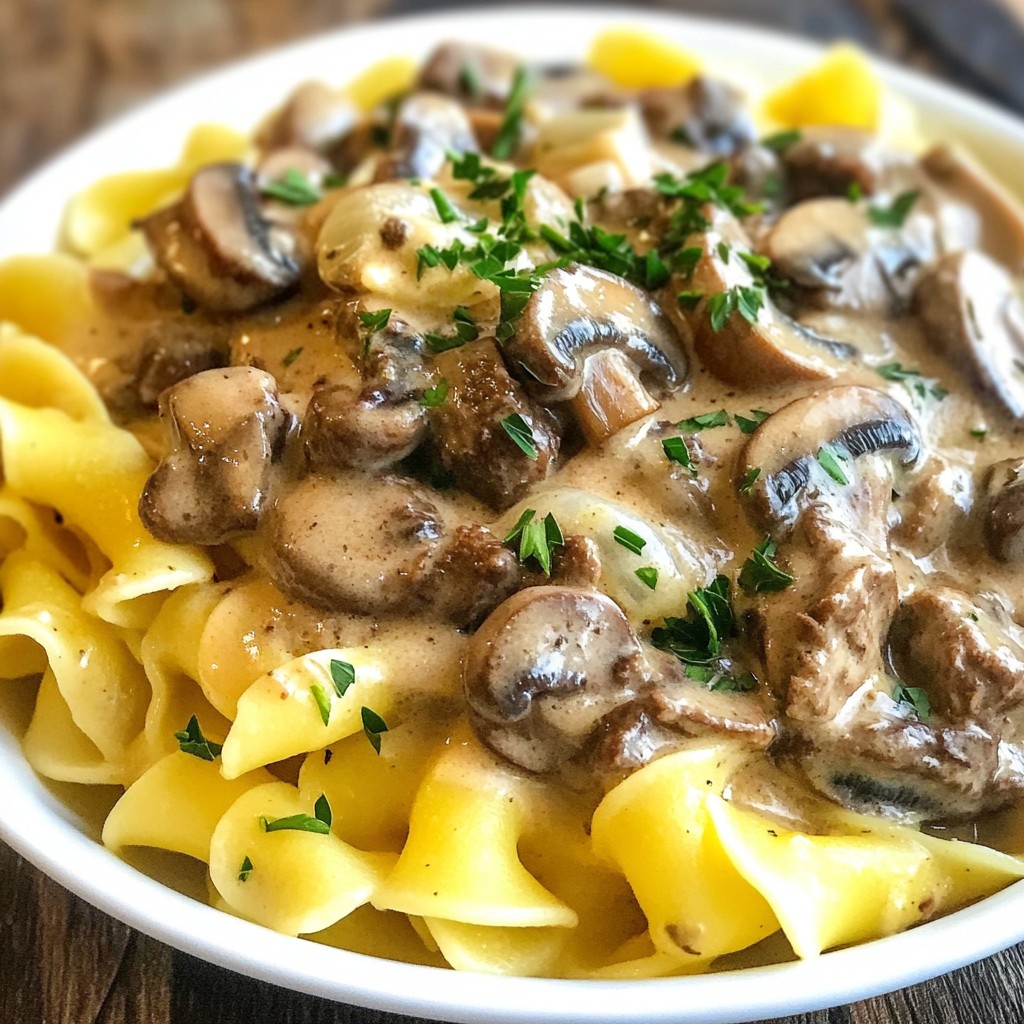 Savory Slow Cooker Beef Stroganoff Simple Recipe