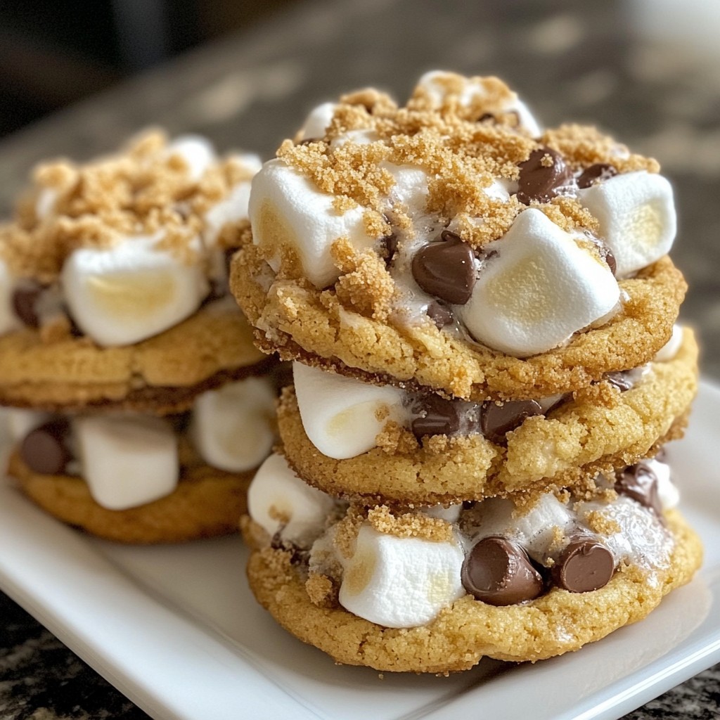 Marshmallow Stuffed S'mores Cookies Delightful Treat