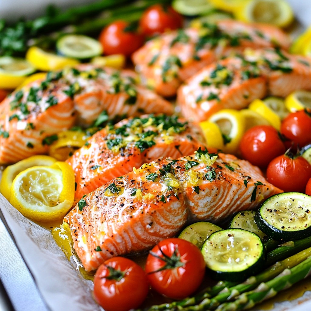 Sheet Pan Lemon Herb Salmon Healthy Family Dinner