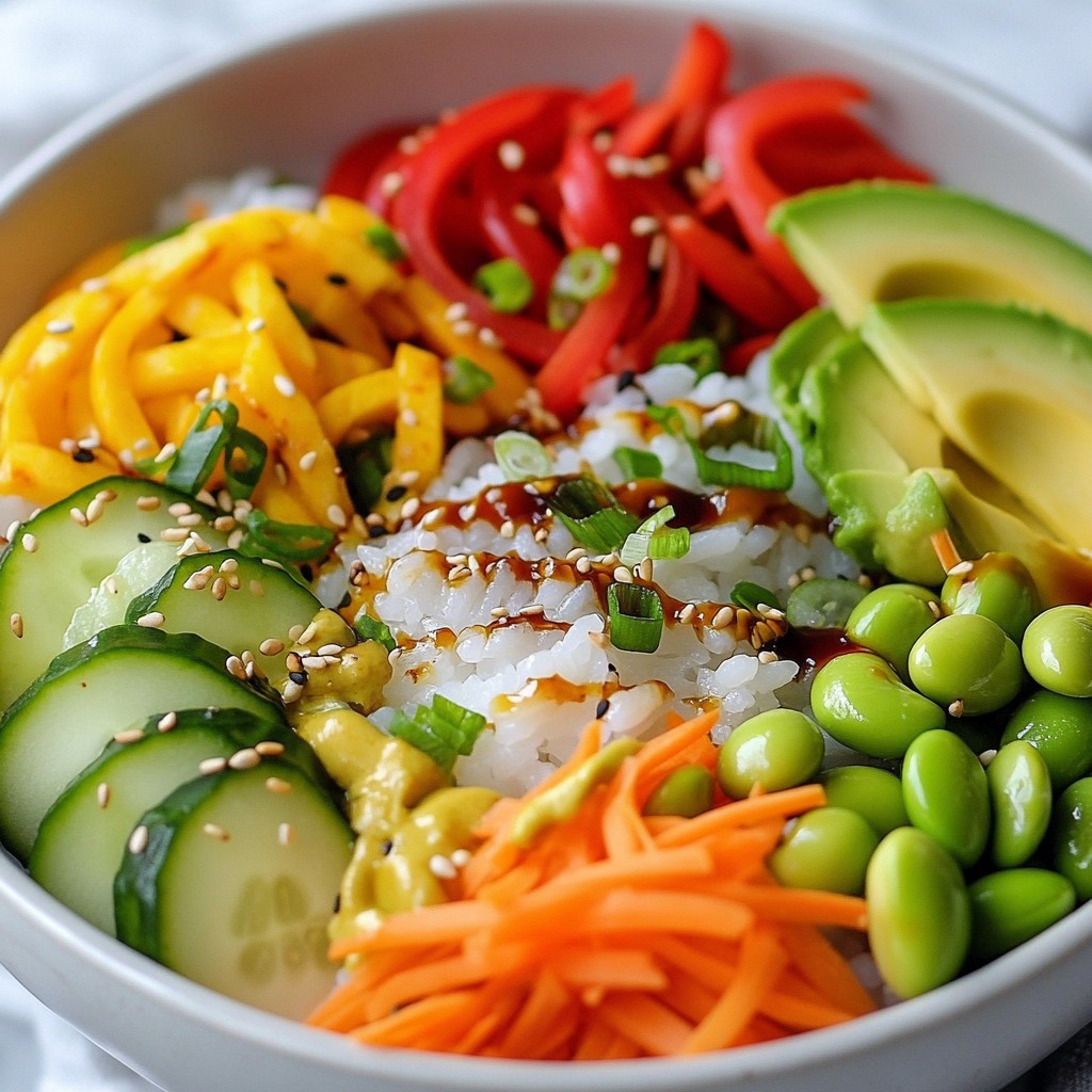 Rainbow Veggie Sushi Bowls Vibrant and Healthy Dish