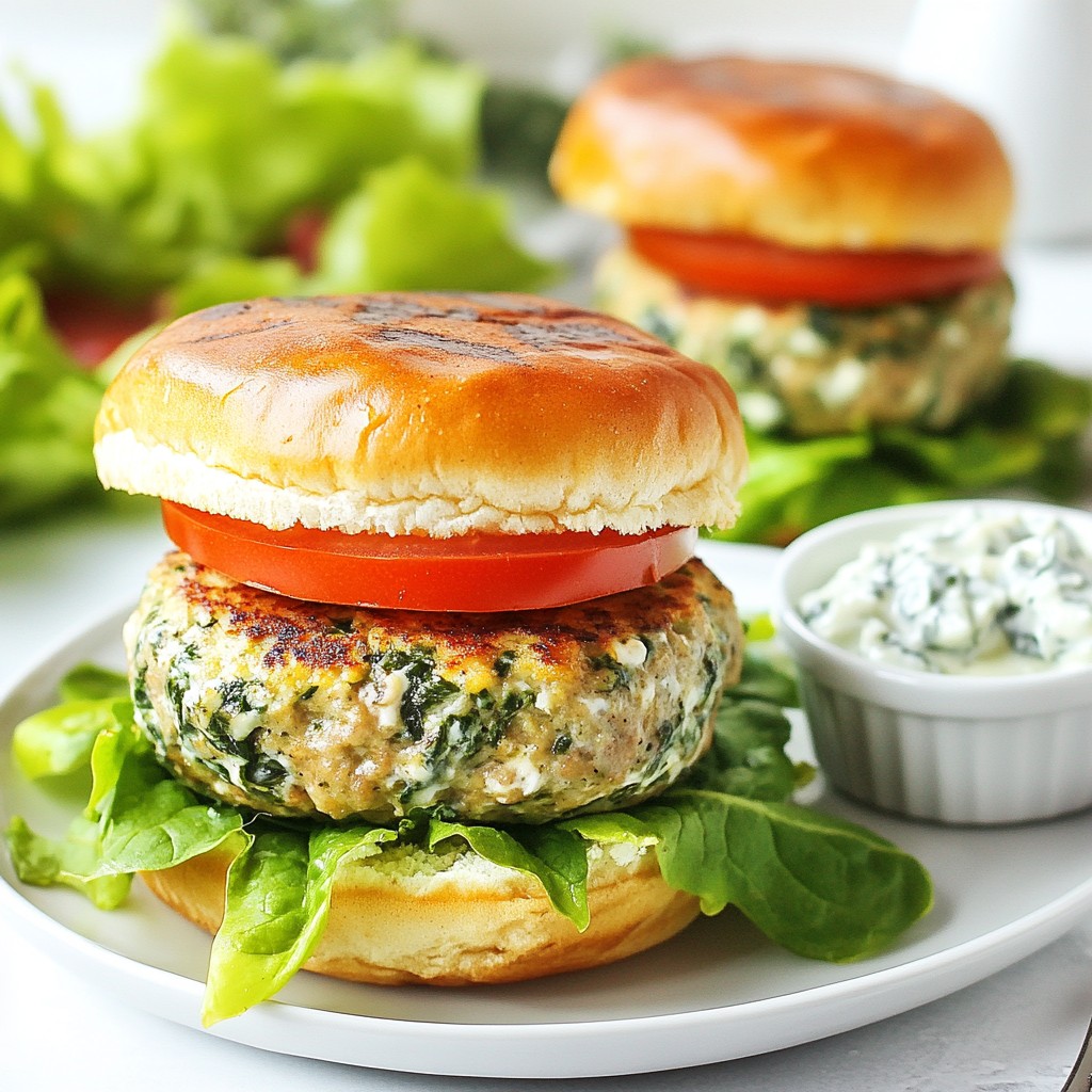 Spinach Feta Turkey Burgers Flavorful and Easy Recipe